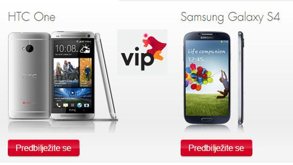 HTC One Galaxy S4 rezervacijeVipnet