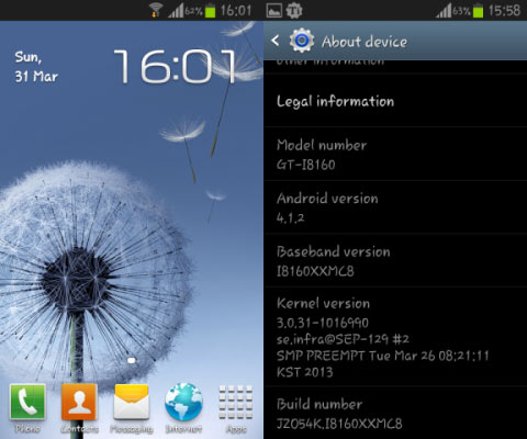 Galaxy Ace 2 Jelly Bean