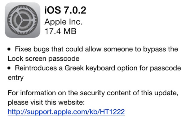 iOS 7.0.2 nadogradnja ispravlja sigurnosni bug iOS 7.0.2 nadogradnja ispravlja sigurnosni bug