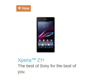 Sony Xperia Z1s na sony mobile web sajtu Sony Xperia Z1s na sony mobile web sajtu