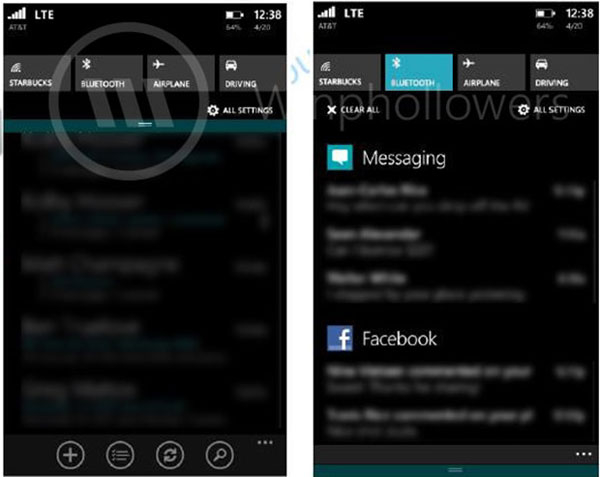 Action Center Windows Phone 8.1