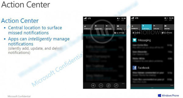 Action Center Windows Phone 8.1