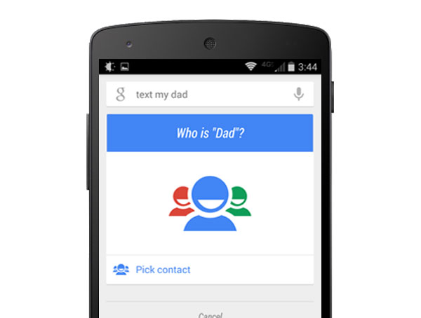 Google Now text my dad