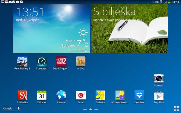 Samsung Galaxy Note 10.1 2014 recenzija softver