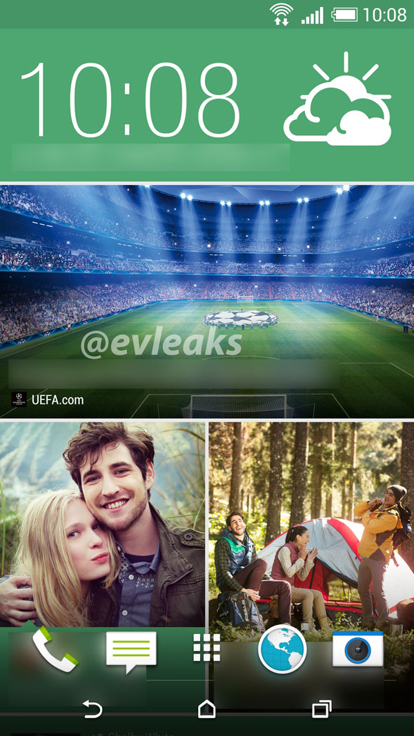 Screenshot s HTC-a M8 prikazuje tipke na zaslonu