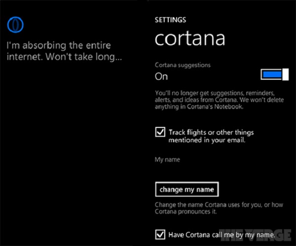 Cortana postavke