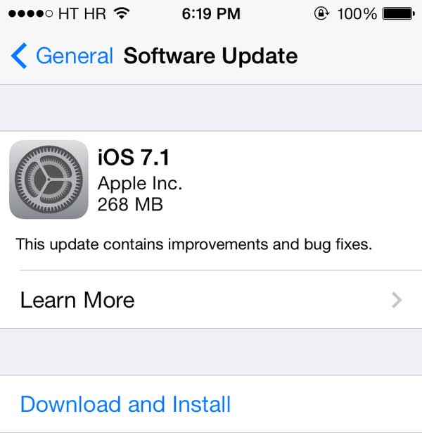 iOS 7.1 nadogradnja