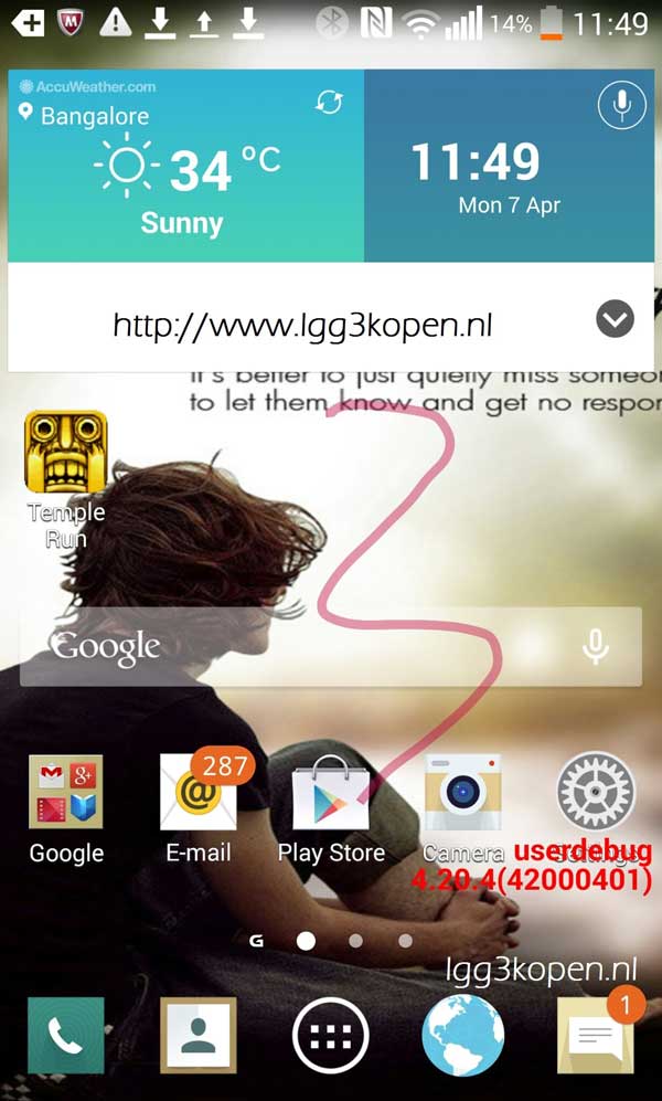 LG G3 screenshot