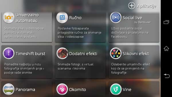 XPERIA M2 SUČELJE KAMERE