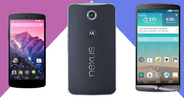 nexus 6 vs nexus 5 vs LG G3 usporedba veličine