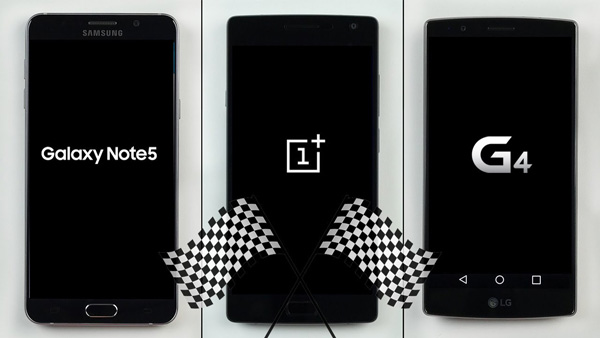 Samsung Galaxy Note 5 vs. OnePlus 2 vs. LG G4 - Test brzine