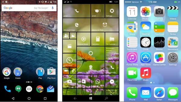 iOS 9 vs. Windows 10 Mobile vs. Android Marshmallow (Video)