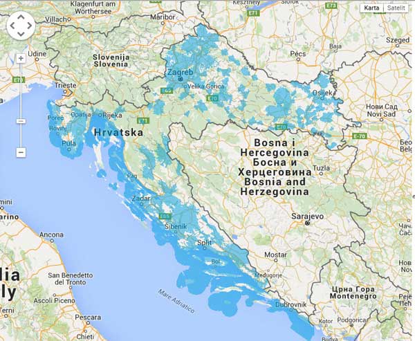 Tele2 4G pokrivenost