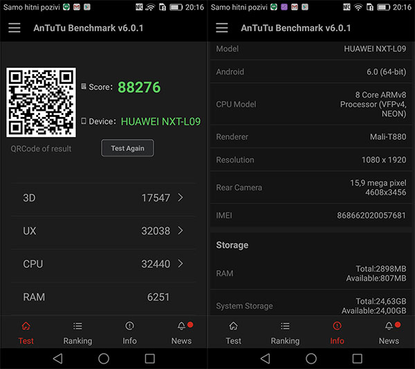 huawei mate 8 antutu benchmark