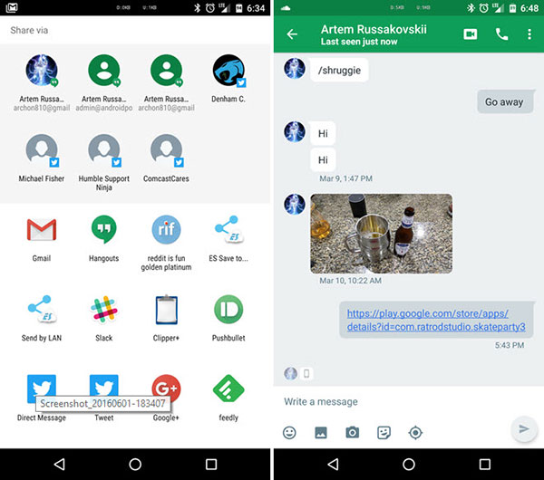 Hangouts 10 za Android donosi Direct Share