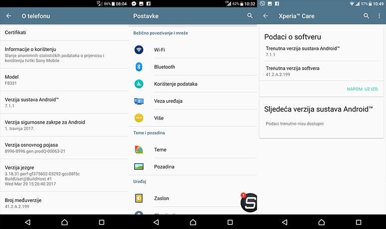 Sony Xperia XZ i X Performance ažurirane na Android 7.1.1 Nougat