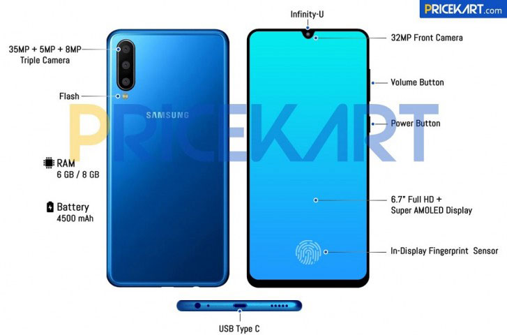 Samsungov Galaxy A60 otkrio sve o sebi - trostruka kamera i čitač otisaka pod zaslonom