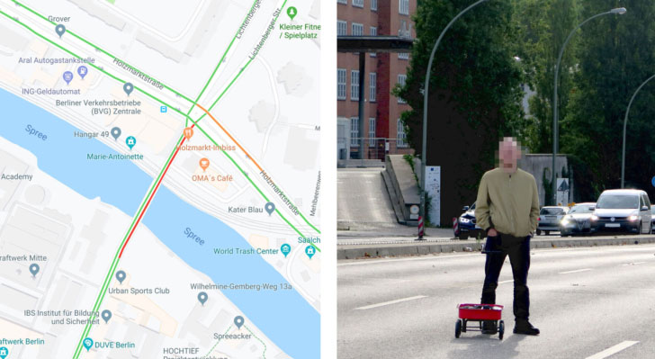lik-po-Berlinu-vukao-99-mobitela-i-kreirao-virtualne-zastoje-na-Google-Kartama Genijalno: lik po Berlinu vukao 99 mobitela i kreirao virtualne zastoje na Google Kartama