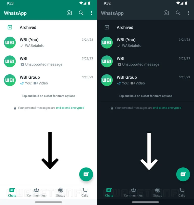 WhatsApp redizajn